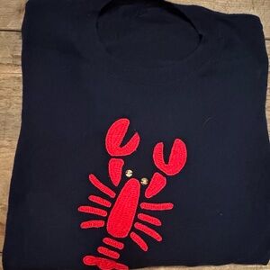 JCREW Cashmere navy lobster sweater